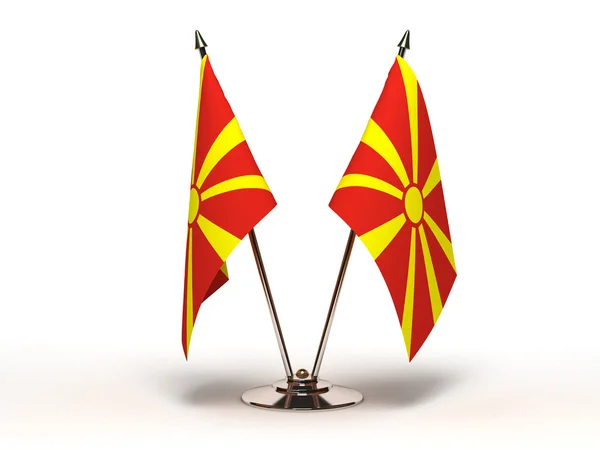 Miniaturowe flaga Macedonii (na białym tle) — Zdjęcie stockowe