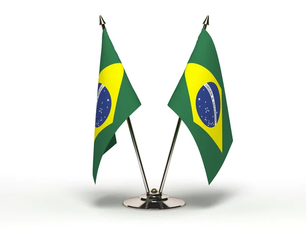 Bandiera in miniatura del Brasile (Isolato ) — Foto Stock