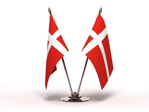 Miniaturní vlajka Dánsko (izolovaná) — Stock fotografie