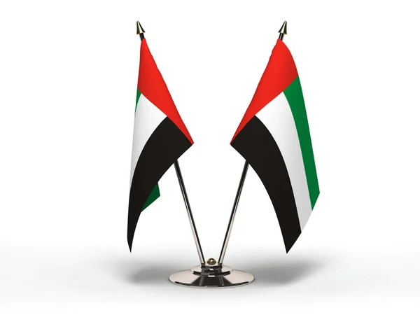 Bandeira em miniatura dos Emirados Árabes Unidos (Isolado ) Fotografia De Stock