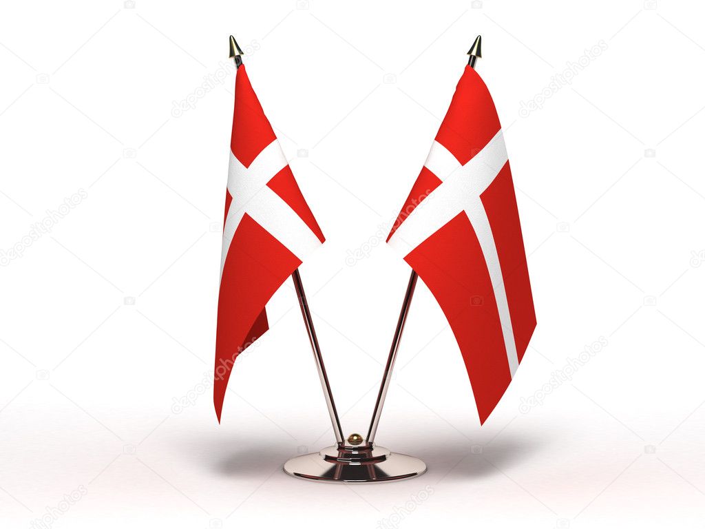 Miniature Flag of Denmark (Isolated)