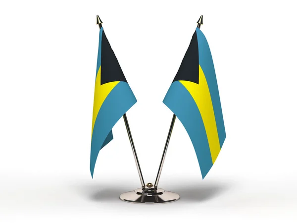 Bandiera in miniatura delle Bahamas (Isolato ) — Foto Stock
