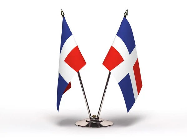 Bandeira em miniatura da República Dominicana (Isolado ) — Fotografia de Stock