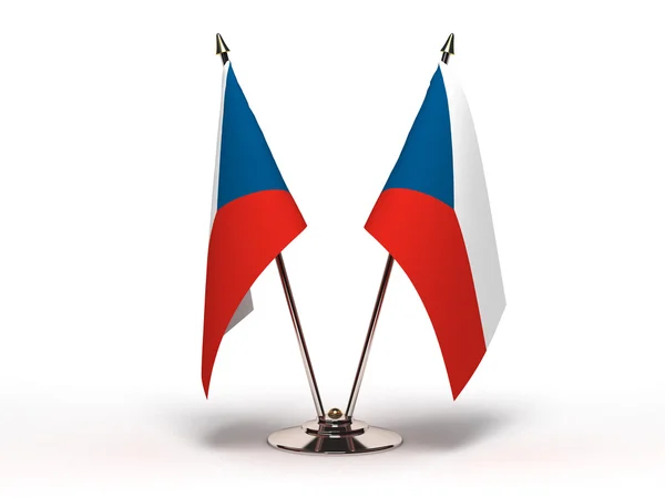 Miniatyr flagga Tjeckien (isolerad) Royaltyfria Stockfoton