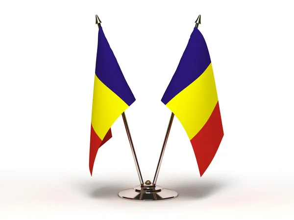 Bandiera in miniatura della Romania (Isolato ) — Foto Stock