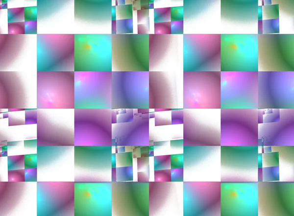 Fondo fractal en forma de cuadrados verdes y morados —  Fotos de Stock
