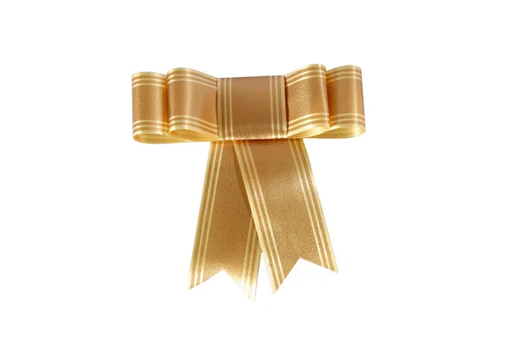 Yellow gift bow on white background — Stock Photo, Image