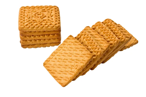 Stapel von Cookies auf weißem Hintergrund — Stockfoto