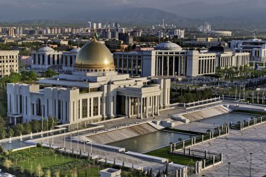 General Views to the president palace. Ashkhabad. Turkmenistan. clipart