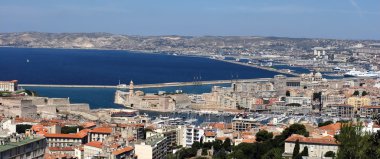 Marseille city view from the notre dame de la garde's hill clipart