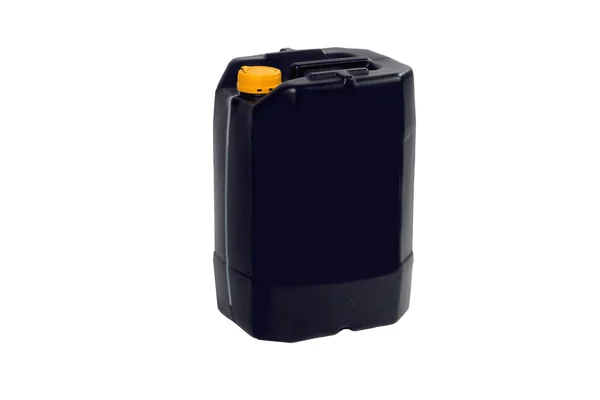 Una lata de plástico. Contenedor sobre fondo negro —  Fotos de Stock