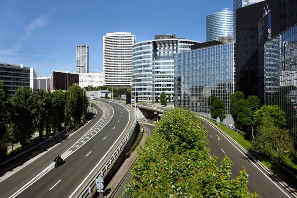 Modern buildings in the business district of La Defense to the west of Paris, France. — Stock Photo, Image