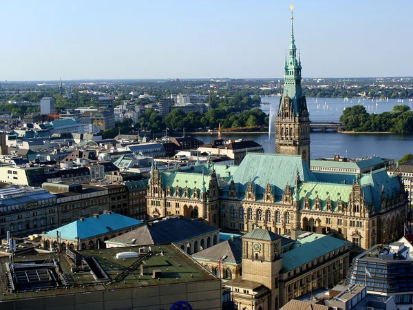 Hamburg, aerial view of City Hall — Stock Photo, Image