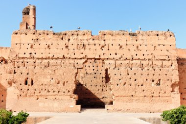 Ancient wall at El-Badi Palace clipart