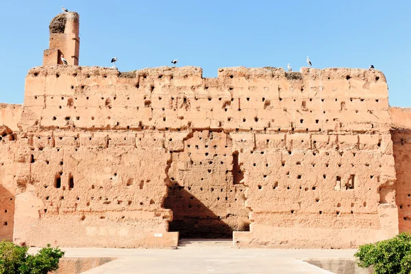 Alte Mauer am el-badi Palast — Stockfoto