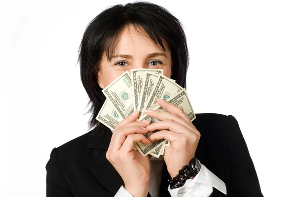 Woman with dollars. — Stock Photo, Image