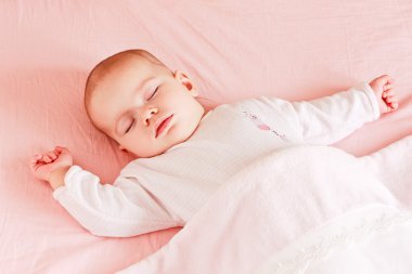 Sleeping baby girl clipart