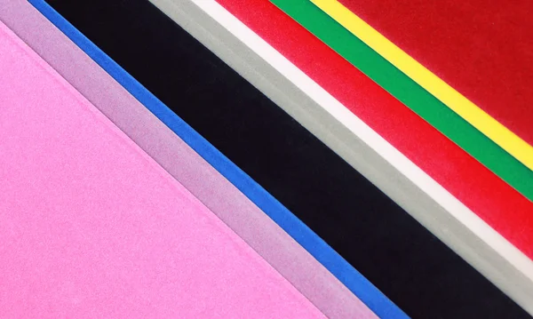 Strips of a color paper and cardboard from a velvet — Stock Photo, Image