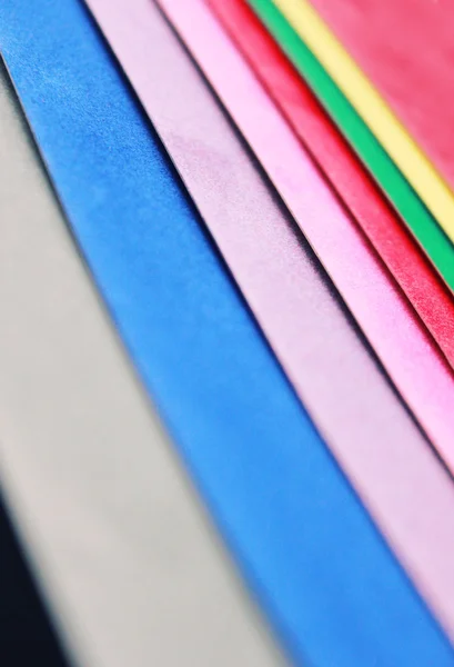 Полоски цветной бумаги и картона из бархата — стоковое фото