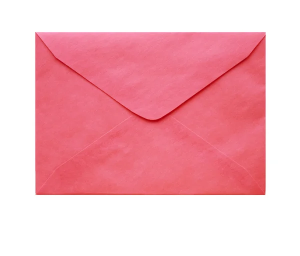 De Rode plein envelop is geïsoleerd op een witte achtergrond — Stockfoto