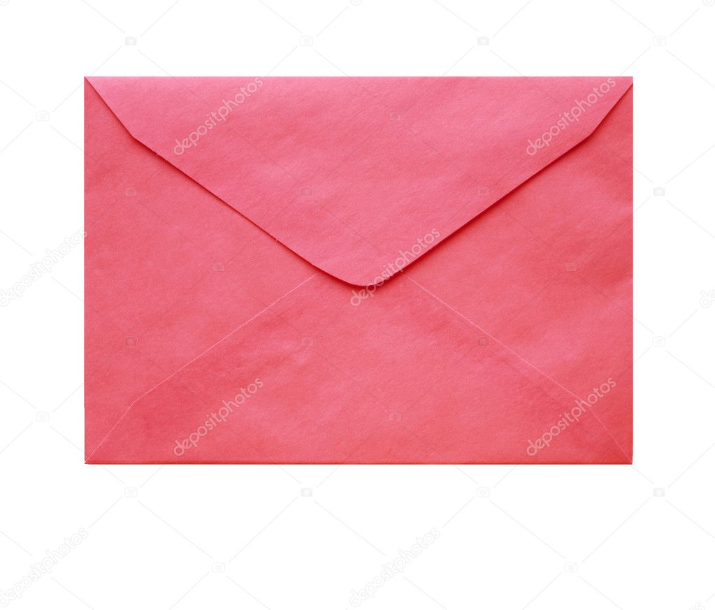The red square envelope is isolated on a white background