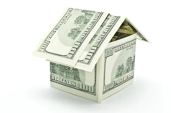 stock image 100 dollars money house