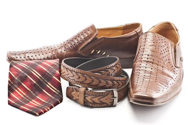 Pánské boty, kravaty a opasky Pánské — Stock fotografie