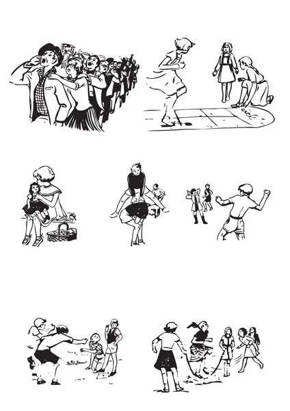 Jeux Vintage enfant Illustrations De Stock Libres De Droits