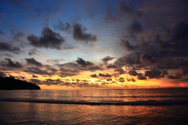 Sunset cloud at Pangandaran Beach clipart