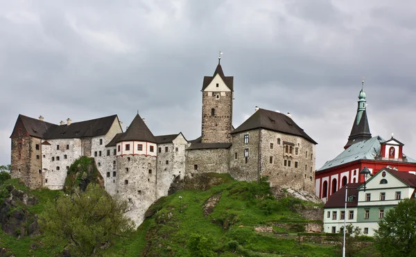 Loket kastélyának megtekintése (Cseh: hrad loket), Cseh Köztársaság — Stock Fotó