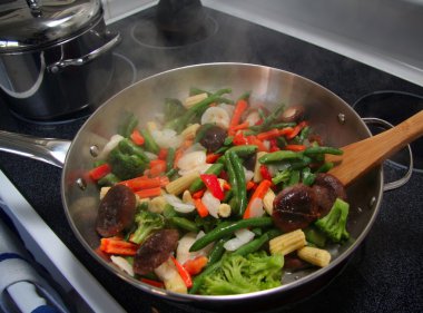 Stir fry vegetables clipart
