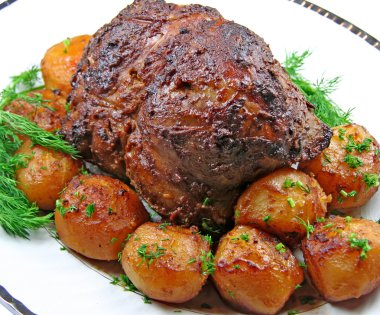 Roast leg of lamb clipart