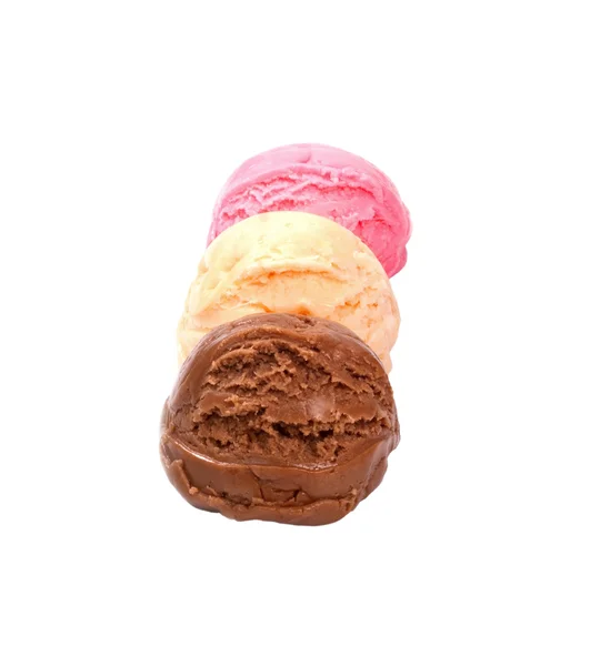 Tři kopečky zmrzliny. samostatný. — Stock fotografie