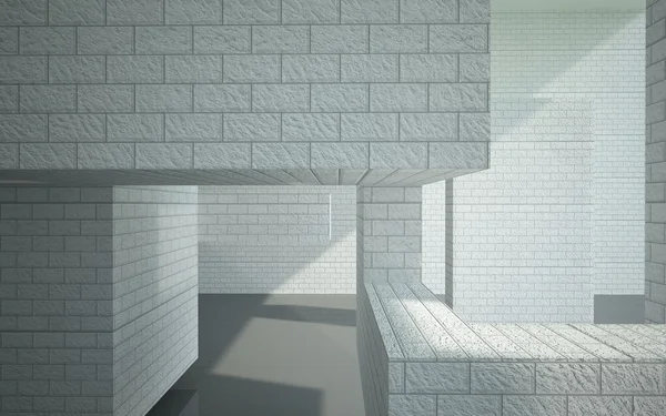 La composizione di mattoni bianchi dipinti . — Foto Stock