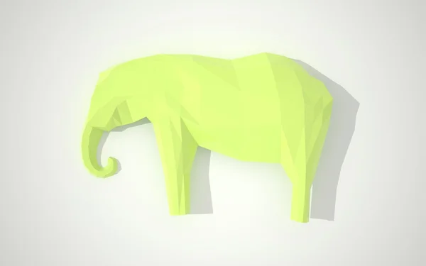 Elefante origami verde — Foto Stock