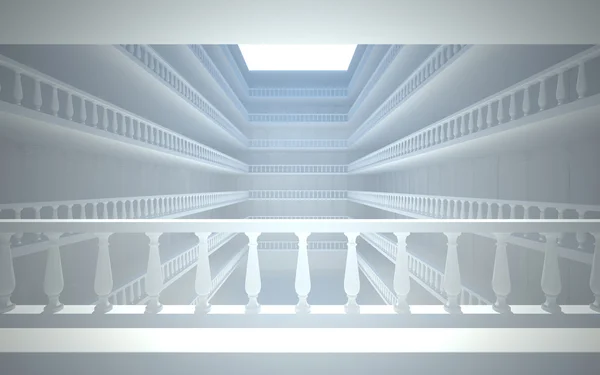 Balkonlu ve sütunlar kare atrium — Stok fotoğraf