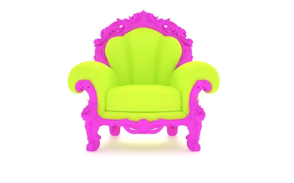 Zielony fotel w ramce różowy — Zdjęcie stockowe