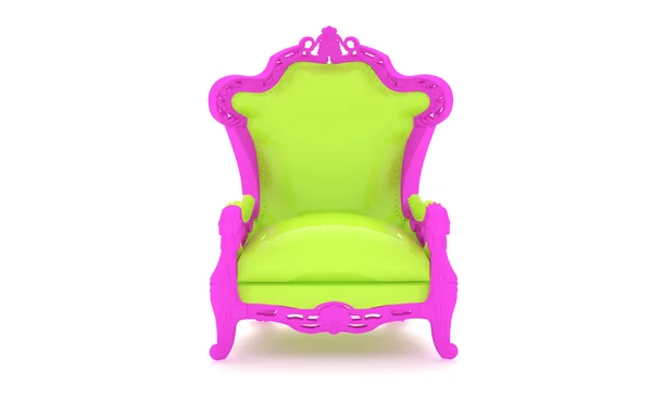 Sedia verde moderna di lusso in una cornice rosa 2 — Foto Stock