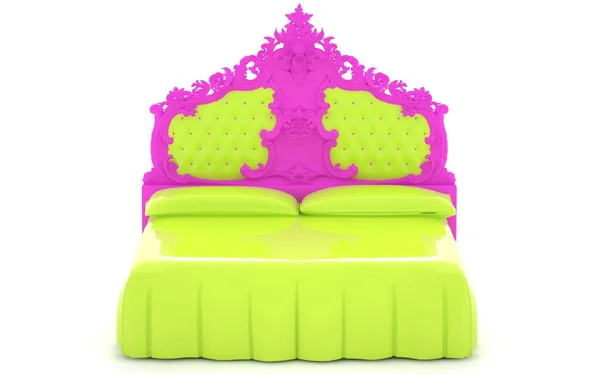 Σύγχρονη πράσινο κρεβάτι — Φωτογραφία Αρχείου