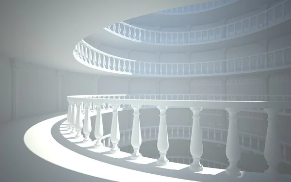 Atrium avec balcons et colonnes — Photo