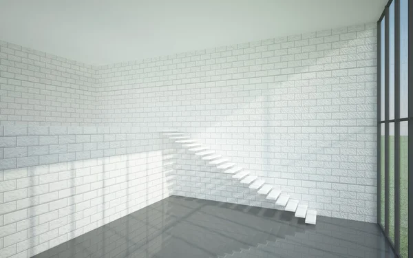 Interiören i en två våningar hem i minimalistisk stil — Stockfoto