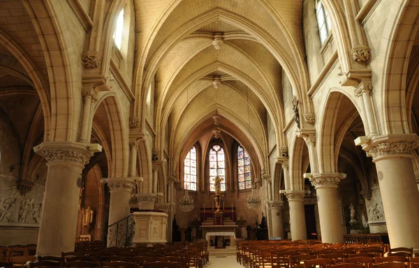 Wnętrze kościoła vigny w val d oise — Zdjęcie stockowe