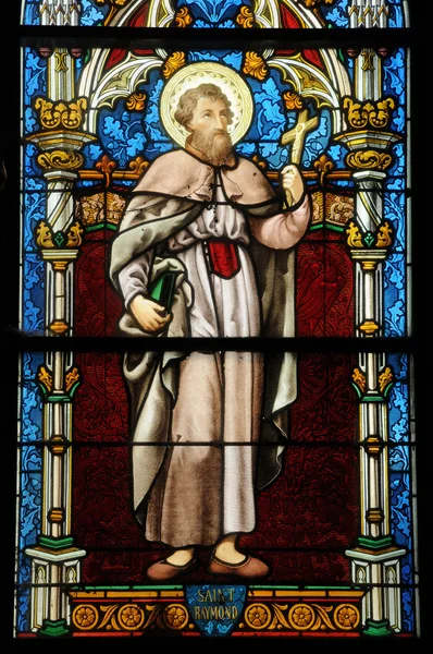 Stained glass window of Vigny church — Stock Photo, Image