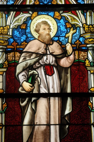 Stained glass window of Vigny church — Stock Photo, Image