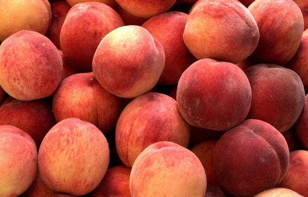 stock image Stall of peaches on the market