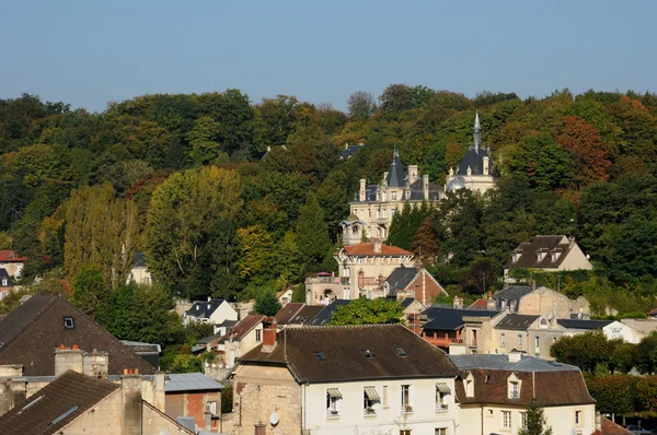 A kis város Pierrefonds Pikárdia Franciaország — Stock Fotó