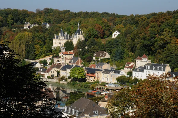 A kis város Pierrefonds Pikárdia Franciaország — Stock Fotó