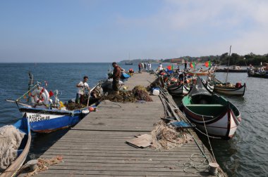 Bark in Torreira fishing port in Portugal clipart