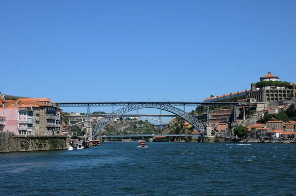 stock image Portugal, view of Porto from Douro river