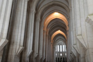 The interior of Alcobaca monastery in Portugal clipart